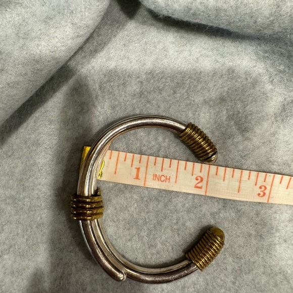 Mexico TR22 Vintage Sterling Silver & brass Cuff bracelet!  Signed and stamped! - Picture 9 of 12